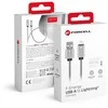 Cable USB A to Lightning Forcell F-Energy 2,4A 12W Metal 1 m C236 sidabrinis