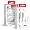 USB A tipo laidas su „Lightning“ jungtimi Forcell F-Energy 2,4A 12W, metalinis, 1 m, C236, sidabrinis