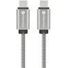 USB kabelis Forcell (C239) "USB-C (Type-C) to USB-C (Type-C)" (100W 5A) sidabrinis 1M