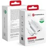 Įkroviklis Forcell + type-C kabelis (1xUSB 2.4A 18W) baltas