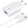 Įkroviklis Forcell + type-C kabelis (1xUSB 2.4A 18W) baltas