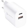 Įkroviklis Forcell (1xUSB-C;1xUSB 3A 30W) baltas