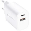 Phone charger Forcell F-Energy USB C + USB A QC4.0 PD 3A 35W TFK-TC-35WPD baltas