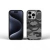 „iPhone 16 PLUS“ dėklas su „Forcell F-Protect Levels“ dvigubo sluoksnio 4D technologija, suderinamas su „Magsafe Military Drop-Test“ juodos spalvos kamufliažu.