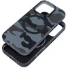 „iPhone 16 PLUS“ dėklas su „Forcell F-Protect Levels“ dvigubo sluoksnio 4D technologija, suderinamas su „Magsafe Military Drop-Test“ juodos spalvos kamufliažu.