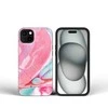 „iPhone 16 PRO MAX“ dėklas „Forcell F-Protect Mirage“, suderinamas su „Magsafe Military Drop-Test“ rožinio marmuro spalvos