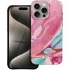Dėklas Case for iPhone 15 PRO MAX Forcell F-Protect Mirage compatible with Magsafe Military Drop-Test pink marble