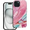 Dėklas Case for iPhone 15 Forcell F-Protect Mirage compatible with Magsafe Military Drop-Test pink marble