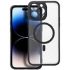 OEM dėklas, skirtas „iPhone 14 PRO MAX“ su matiniu „Mag“ dangteliu, suderinamas su „MagSafe“ juodas