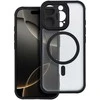 „Oem“ dėklas, skirtas „iPhone 16 PRO“ telefonui, visiškai matinis „Mag“ dėklas, suderinamas su „MagSafe“ juodas