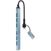 Gembird UHB-ACM-U3P1U2P6-01, 7 portų USB šakotuvas (1x USB 3.2 + 6x USB 2.0), USB-A + USB-C, sidabrinis