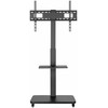 Stojak podłogowy pod telewizor, mobilny na kółkach (sukamasis/uchylny), 32'' - 75'', juoda