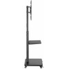 Stojak podłogowy pod telewizor, mobilny na kółkach (sukamasis/uchylny), 32'' - 75'', juoda