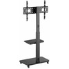 Stojak podłogowy pod telewizor, mobilny na kółkach (sukamasis/uchylny), 32'' - 75'', juoda