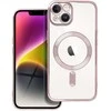 OEM dėklas, skirtas iPhone 14, Electro Mag dėklas, suderinamas su MagSafe, auksinis-rožinis