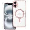 OEM dėklas, skirtas iPhone 16 PLUS, Electro Mag dėklas, suderinamas su MagSafe, auksinis-rose
