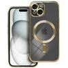 OEM dėklas, skirtas iPhone 15, Electro Mag dėklas, suderinamas su MagSafe auksiniu dangteliu.