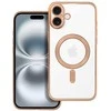 OEM dėklas, skirtas iPhone 16 PLUS, Electro Mag dėklas, suderinamas su MagSafe auksiniu dangteliu