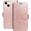 Forcell OEM atverčiamas dėklas iPhone 14 telefonui Mezzo Book mandala rožių auksinis