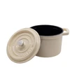 Grand_Feu Emaliuotas ketaus mini puodas, baltas, 0,65 l.