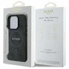 Guess PU Leather 4G Colored Ring MagSafe Apple iPhone 16 Pro dėklas telefonui juodos spalvos