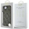 Guess PU Leather 4G Colored Ring MagSafe Apple iPhone 16e dėklas telefonui rudos spalvos