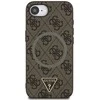 Guess PU 4G Strass Triangle Metal Logo Apple iPhone 16e dėklas telefonui rudos spalvos