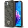 Guess PU 4G Strass Triangle Metal Logo iPhone 16e dėklas telefonui rudos spalvos