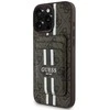 Guess 4G Stripes su portfelem Magsafe Apple iPhone 16 Pro Max dėklas telefonui rudos spalvos