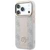 Dėklas Guess Case for IPHONE 18 Pro/17 Pro compatible with MagSafe (Stripe Round and Classic Logos 4G) pink