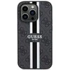 Guess telefono dėklas iPhone 14 Pro Max 6,7 GUHMP14XP4RPSK juodas hard telefono dėklas 4G Printed Stripes MagSafe