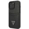 Dėklas Guess GUHCP13LPSATPK iPhone 13 Pro / 13 6,1" juoda/juodas hardcase SaffianoTriangle Logo Cardslot