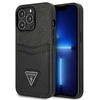 Dėklas Guess GUHCP13LPSATPK iPhone 13 Pro / 13 6,1" juoda/juodas hardcase SaffianoTriangle Logo Cardslot
