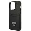 Dėklas Guess GUHCP13LPSATPK iPhone 13 Pro / 13 6,1" juoda/juodas hardcase SaffianoTriangle Logo Cardslot