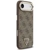 Guess PU Leather 4G Strass Triangle Logo Gold Frame MagSafe dėklas skirtas Apple iPhone Air rudos spalvos