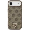 Guess PU Leather 4G Strass Triangle Logo Gold Frame MagSafe dėklas skirtas Apple iPhone Air rudos spalvos