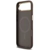 Guess PU Leather 4G Strass Triangle Logo Gold Frame MagSafe dėklas skirtas Apple iPhone Air rudos spalvos