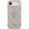Guess PU Leather 4G Metal Logo Gold Frame dėklas skirtas Apple iPhone Air rožinės spalvos