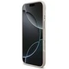 Guess PU Leather 4G Metal Logo Gold Frame dėklas skirtas Apple iPhone Air rožinės spalvos