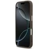 Guess PU Leather 4G Triangle Logo Gold Frame MagSafe dėklas skirtas Apple iPhone 17 rudos spalvos
