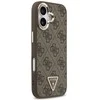 Guess PU Leather 4G Triangle Logo Gold Frame MagSafe dėklas skirtas Apple iPhone 17 rudos spalvos