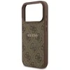 GUESS dėklas, skirtas IPHONE 17 Pro, suderinamas su MagSafe GUHMP17LG4GFRW (PU 4G Ring Classic Logo) rudas
