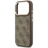 Guess PU Leather 4G Gold Frame MagSafe dėklas skirtas Apple iPhone 17 Pro rudos spalvos