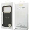GUESS dėklas, skirtas IPHONE 17 Pro, suderinamas su MagSafe GUHMP17LPSAMSECK (PU W/ Peony Hot Stamp) juodas