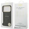 Guess PU Leather 4G Gold Frame MagSafe dėklas skirtas Apple iPhone 17 Pro juodos spalvos