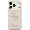 Guess PU Grained 4G Logo Stand Camera Frame dėklas skirtas iPhone 17 Pro rožinės spalvos