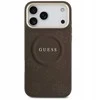 GUESS dėklas, skirtas IPHONE 17 Pro Max, suderinamas su MagSafe GUHMP17XPSAMSECW (PU su bijūnų spalvos karštu antspaudu), rudas