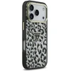 „Guess“ leopardo rašto blizgučių rašto „MagSafe“ dėklas, skirtas „iPhone 17 Pro Max“ – Juodas
