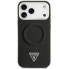 Dėklas GUESS case for IPHONE 17 Pro Max compatible with MagSafe GUHMP17XPSDTSCMK (PU W/ Triangle Logo) juodas