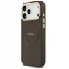 GUESS dėklas, skirtas IPHONE 17 Pro Max, suderinamas su MagSafe GUHMP17XPSAMSECW (PU su bijūnų spalvos karštu antspaudu), rudas